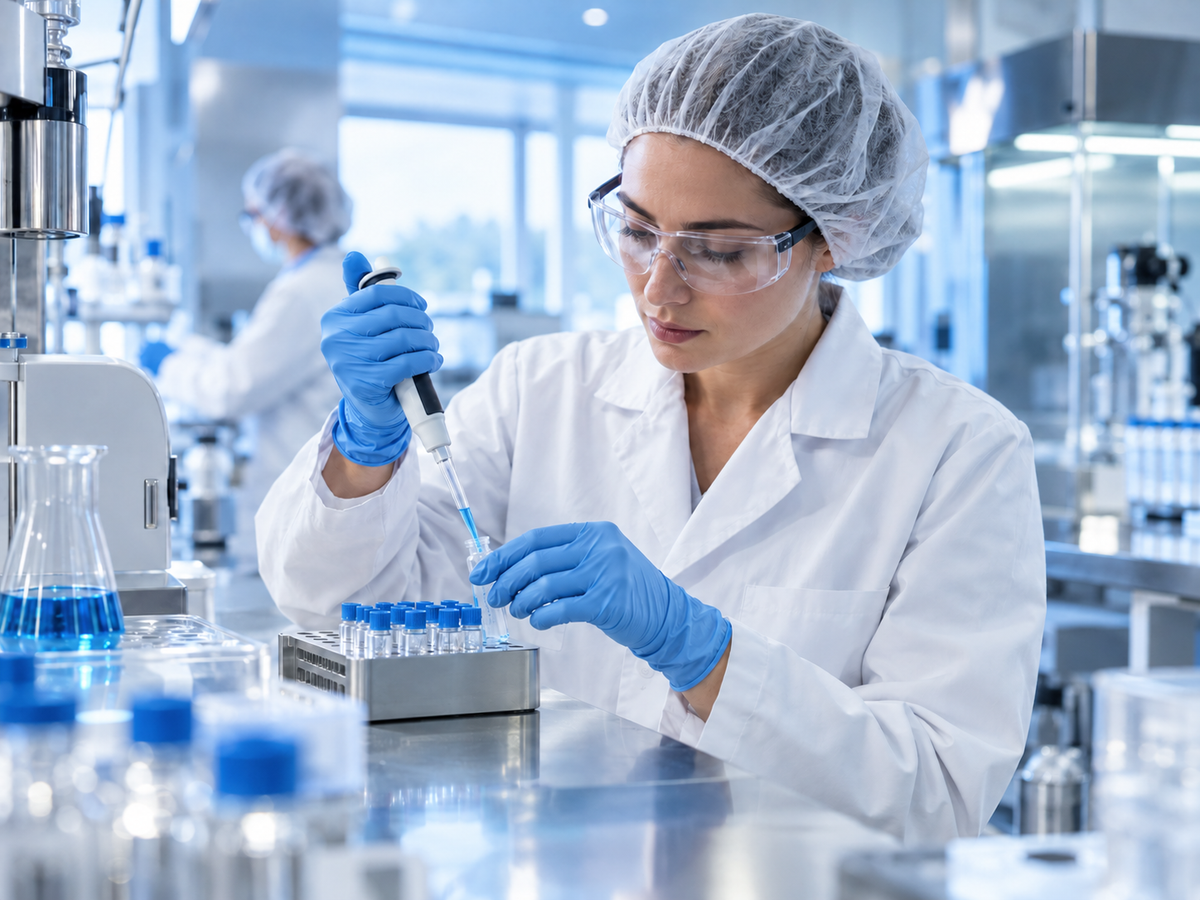 Research scientist working in a modern laboratory